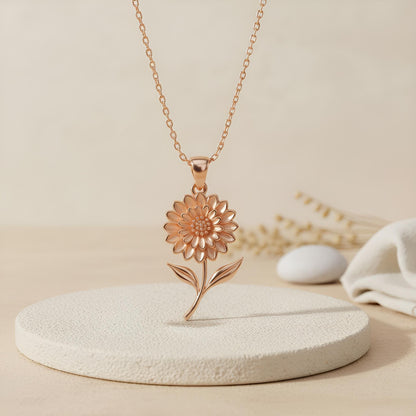 Dahlia Flower Necklace | 925 Sterling Silver | Botanical Floral Symbolism | Meaningful Gift