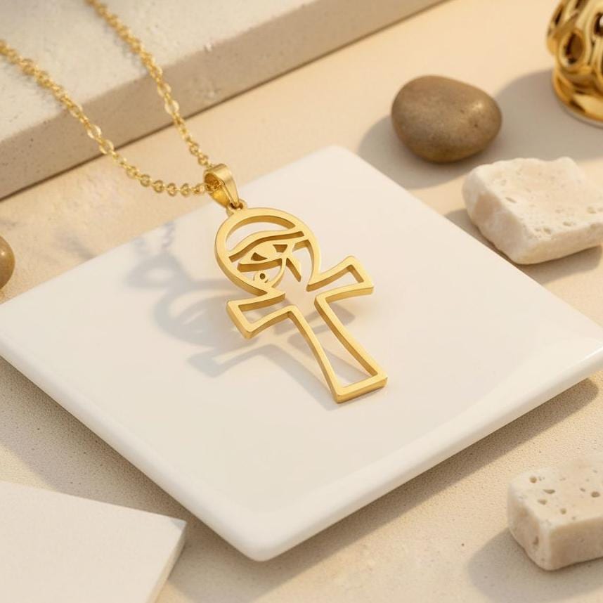 Egyptian Ankh Cross Necklace | Sterling Silver | Ancient Egyptian Symbol | Spiritual Meaning Gift