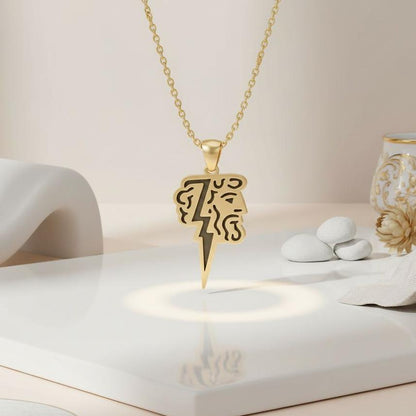Zeus Lightning Necklace | Sterling Silver Pendant | Greek Mythology Symbol | Meaningful Mythology Gift