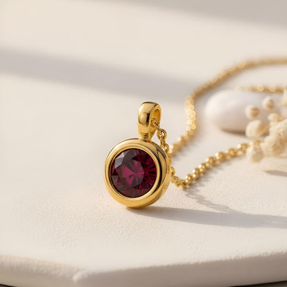 Birthstone Pendant Necklace | 925 Sterling Silver | Minimal Birthstone Jewelry | Personalized Birthstone Gift