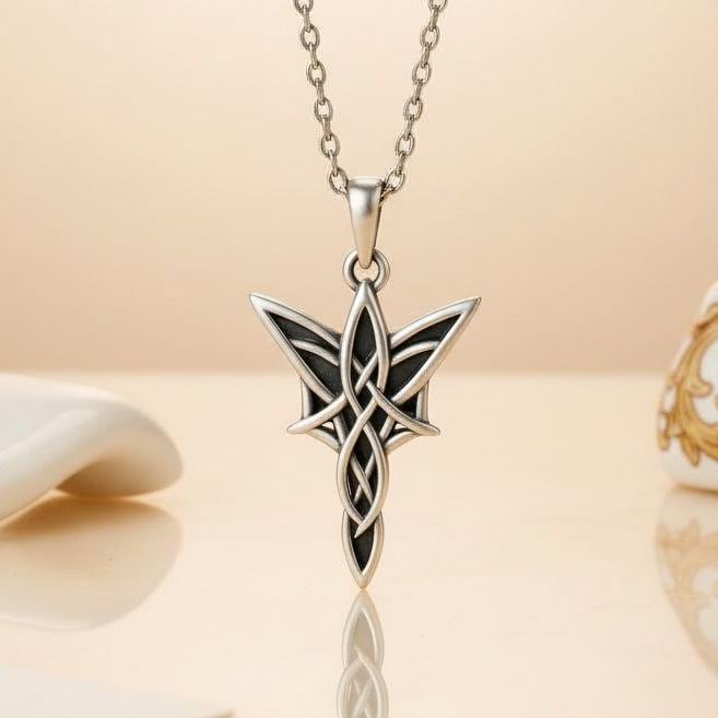 Handmade Elven Star Necklace | 925 Sterling Silver | Fantasy Elvish Symbol | Mythical Gift
