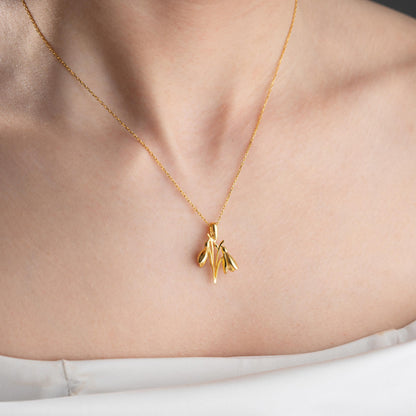 Snowdrop Flower Necklace | 925 Sterling Silver | January Birth Flower Minimalist Jewelry | Birth Month Gift