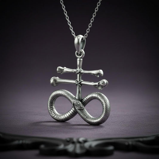 Leviathan Cross Necklace | 925 Sterling Silver | Gothic Alchemy Symbol | Spiritual Gift