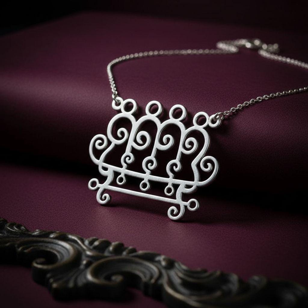 Ars Goetia Paimon Sigil Necklace | 925 Sterling Silver | Gothic Occult Talisman | Spiritual Protection Gift