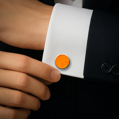 Amber Stone Cufflinks | 925 Sterling Silver for Men | Classic Minimalist Style | Elegant Gift for Him