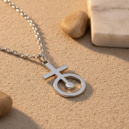 Antimony Symbol Necklace | 925 Sterling Silver | Alchemy Gothic Occult | Meaningful Spiritual Gift