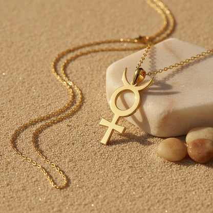 Antimony Symbol Necklace | 925 Sterling Silver Pendant | Alchemy Spiritual Minimalist | Meaningful Gothic Gift
