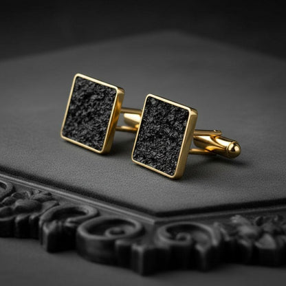 Black Onyx Cufflinks | 925 Sterling Silver Men | Minimal Luxury Formal Style | Meaningful Gift for Him