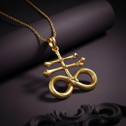 Leviathan Cross Necklace | 925 Sterling Silver | Gothic Alchemy Symbol | Spiritual Gift