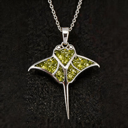 Amethyst Manta Ray Necklace | 925 Sterling Silver Marine Pendant | Natural Gemstone Ocean Jewelry | Birthday Gift