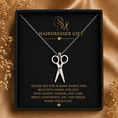 Scissors Necklace | 925 Sterling Silver Jewelry | Creativity & Craft Symbol Pendant | Meaningful Gift for Hairdressers