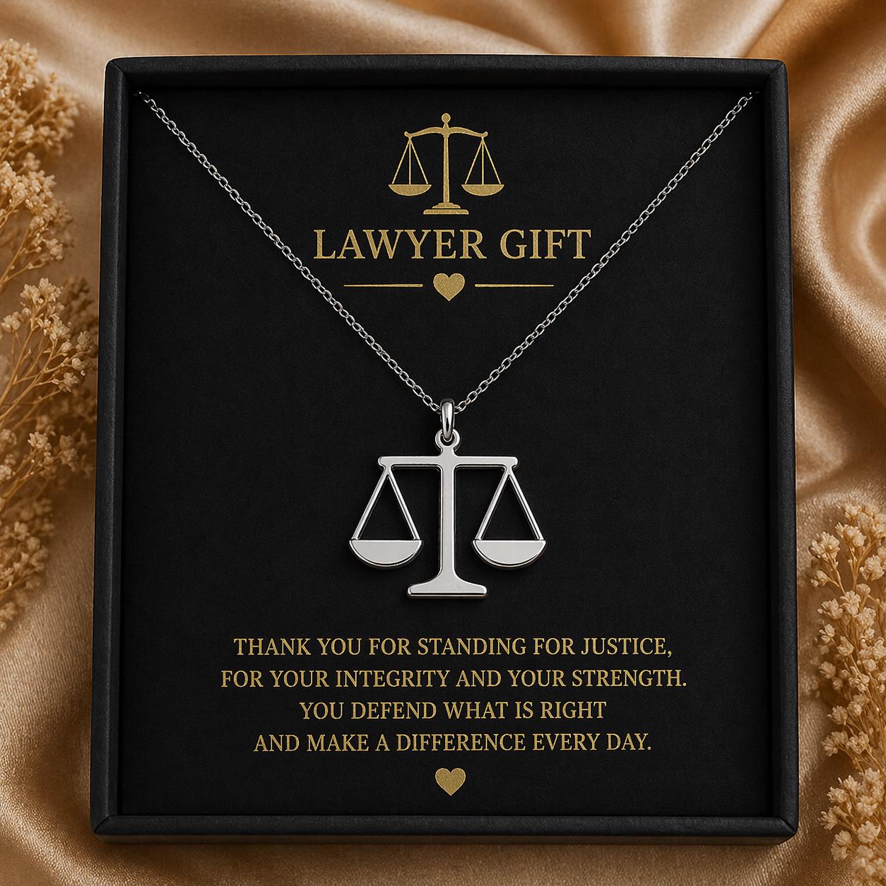Scales of Justice Necklace | 925 Sterling Silver Jewelry | Lawyer Balance Pendant | Meaningful Graduation Gift