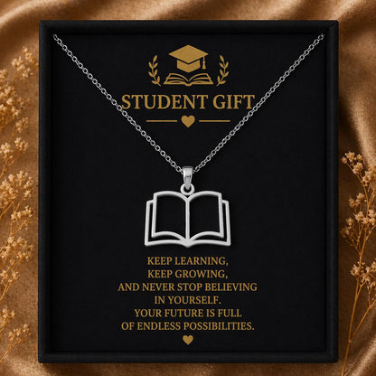 Open Book Necklace | 925 Sterling Silver for Readers | Minimal Literary Symbol | Meaningful Gift for Book Lovers