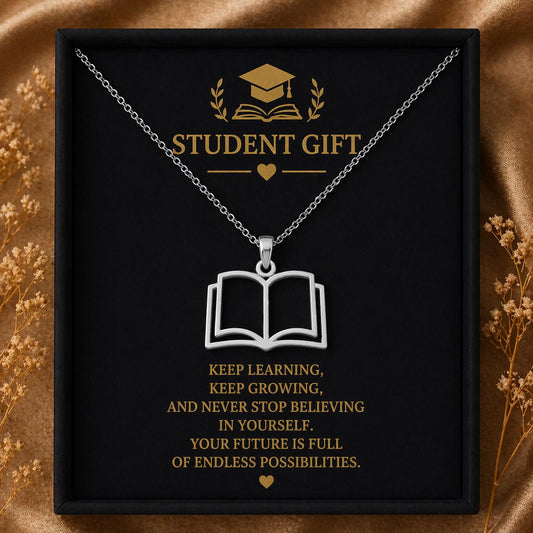 Open Book Necklace | 925 Sterling Silver for Readers | Minimal Literary Symbol | Meaningful Gift for Book Lovers