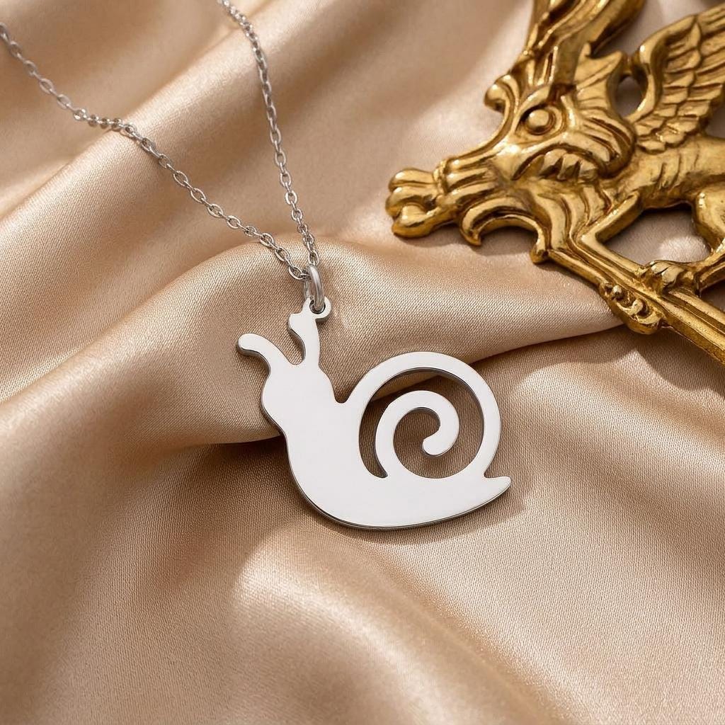 Snail Necklace | 925 Sterling Silver Jewelry | Nature Symbol Minimalist Design | Slow Life Gift