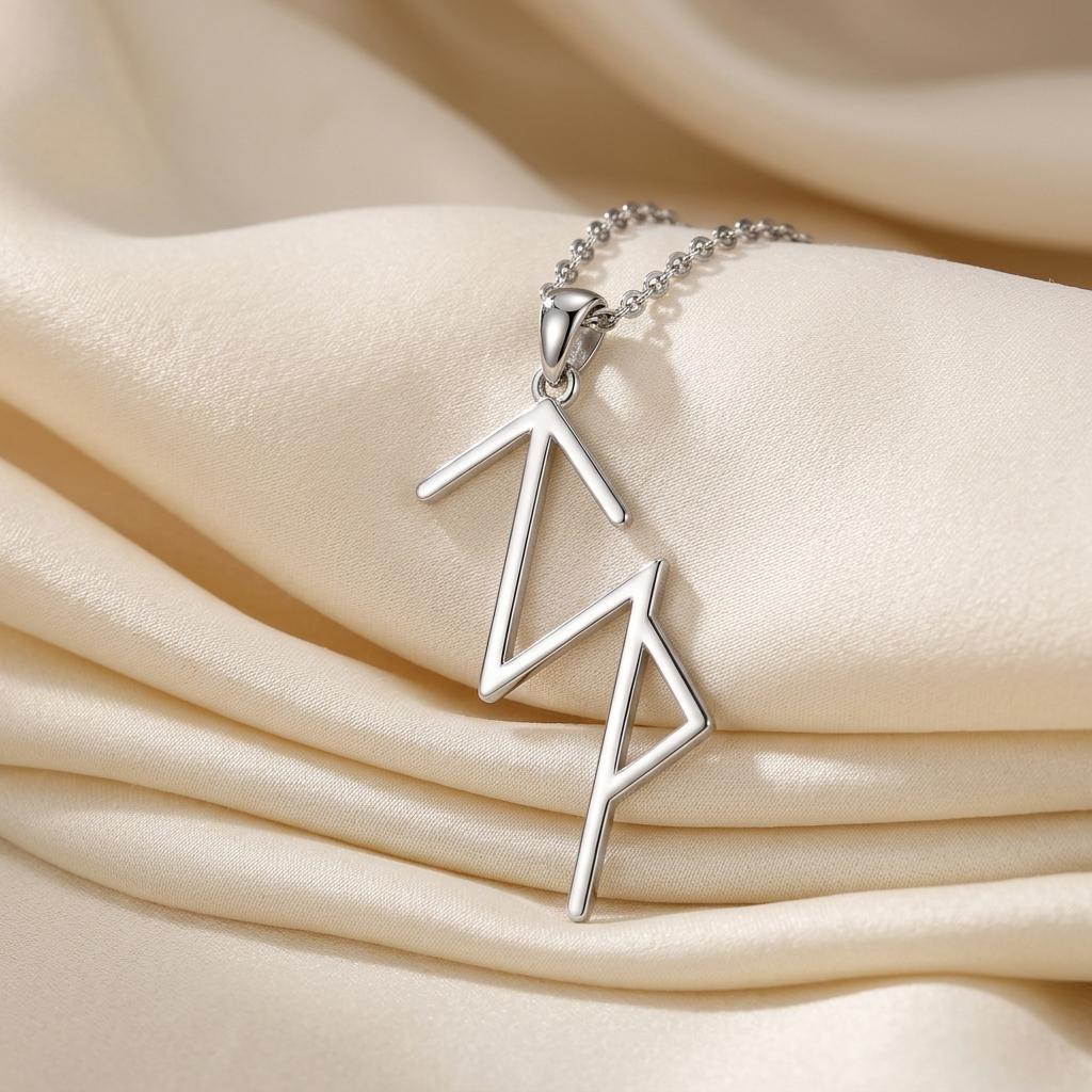 Viking Success rune | Sterling Silver Gold Necklace | Norse Mythology Jewelry | Gift for Strength & Prosperity