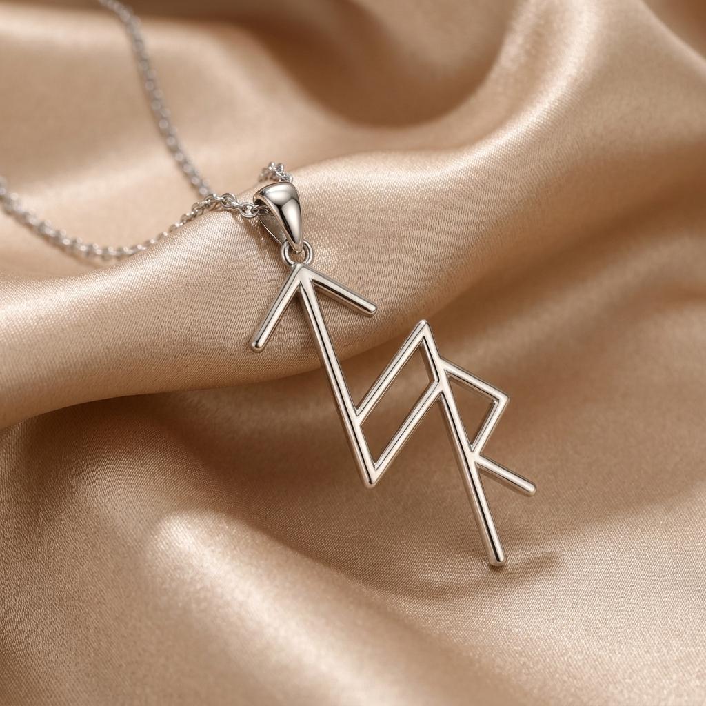 Viking Rune Necklace Justice and Honor | Sterling Silver Jewelry | Norse Mythology Theme | Symbol of Strength Gift