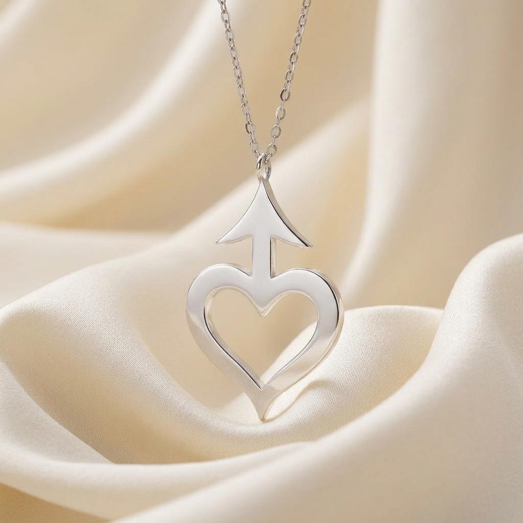 Amor Symbol Necklace | Sterling Silver | Romantic Symbolic Design | Thoughtful Love Gift