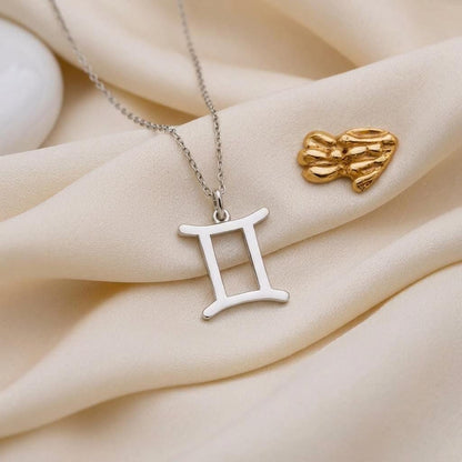 Gemini Necklace | 925 Sterling Silver | Minimalist Zodiac | Birthday Gift