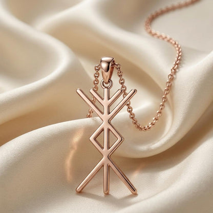 Viking Prosperity Bind Rune Necklace | 925 Sterling Silver for Norse Fans | Ancient Runic Symbolism Jewelry | Empowerment, Good Fortune Gift