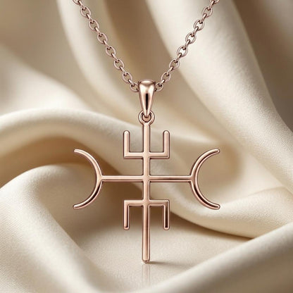 Nordic Protection Stave Necklace | Sterling Silver Unisex Jewelry | Norse Mythology Protection | Meaningful Spiritual Gift