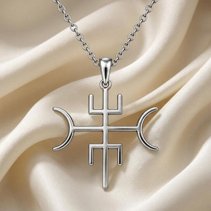Nordic Protection Stave Necklace | Sterling Silver Unisex Jewelry | Norse Mythology Protection | Meaningful Spiritual Gift