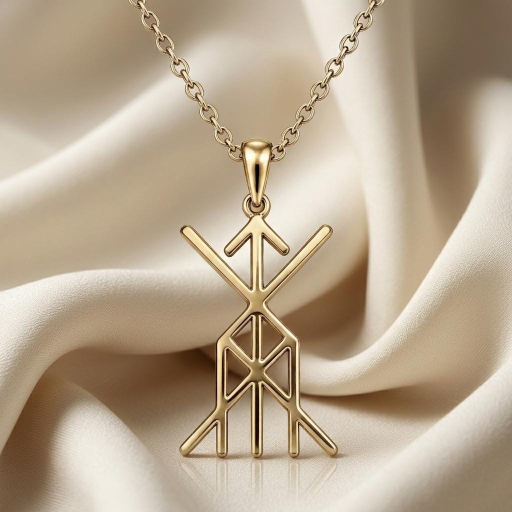 Viking Health and Vitality Bind Rune Necklace | 925 Sterling Silver | Viking Rune Symbolism | Gift for Strength & Health