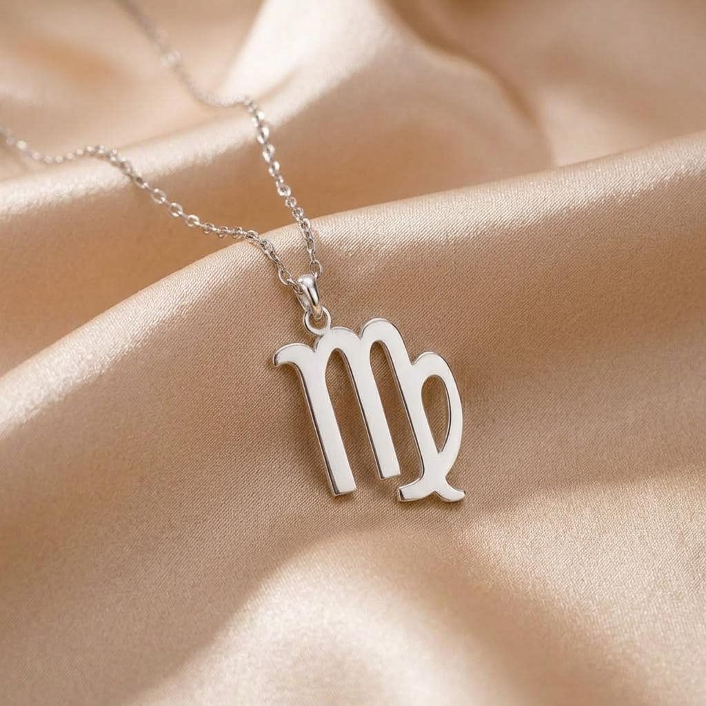 Virgo Necklace: Minimalist Astrology Pendant | 925 Sterling Silver | Zodiac Symbolism | Birthday Gift for Her