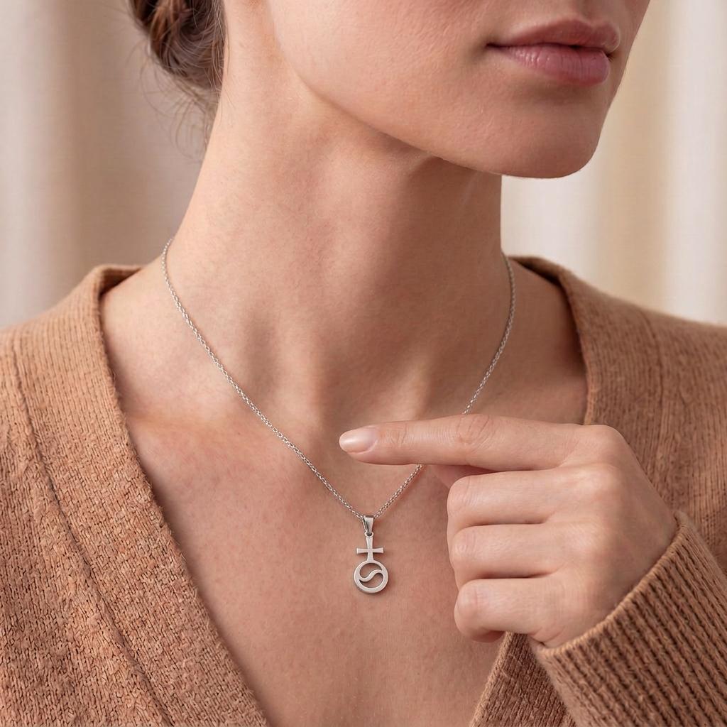 Thetis Necklace Astrology Inspired Silver Pendant | 925 Sterling Silver | Celestial Zodiac Symbol | Meaningful Astrology Gift
