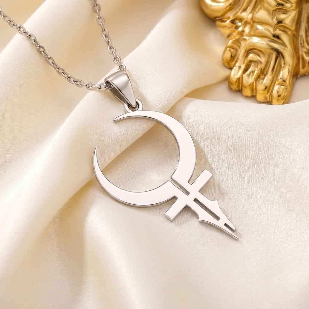 Feminine Energy Symbol Necklace Sterling Silver Handmade Pendant Minimalist Spiritual Jewelry | Empowerment Jewelry | Mystical Symbolism