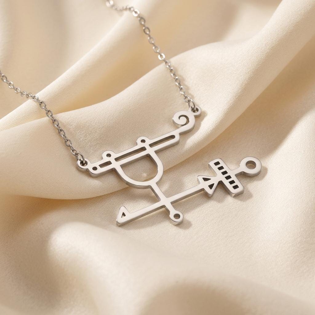 Sabnock Sigil Necklace | 925 Sterling Silver Gothic Jewelry | Occult Protection Talisman | Dark Spiritual Gift