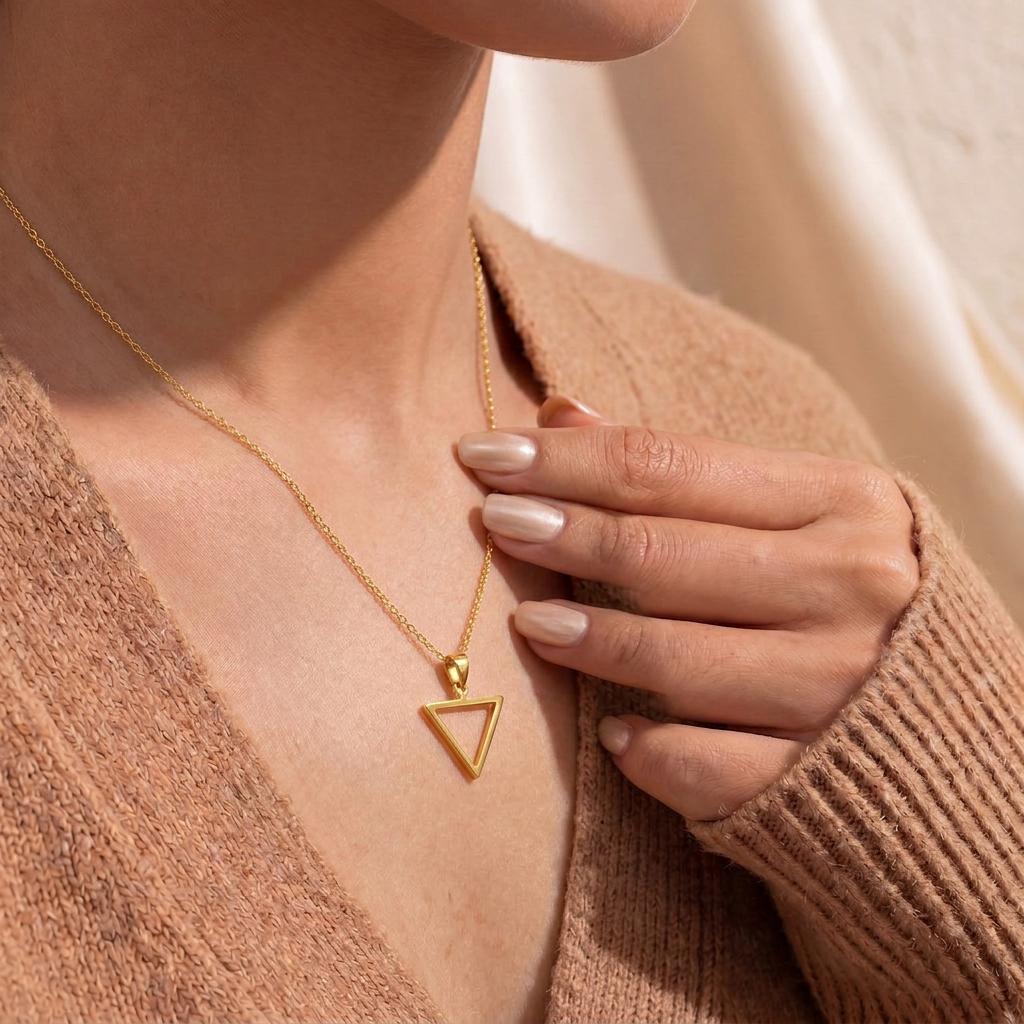 Water Element Necklace | 925 Sterling Silver | Alchemy Symbol Jewelry | Gift of Intuition and Emotional Balance