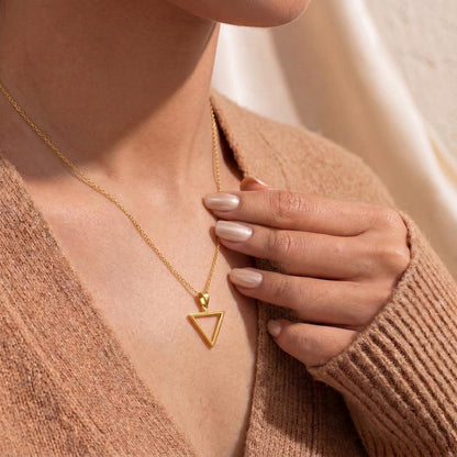 Water Element Necklace | 925 Sterling Silver | Alchemy Symbol Jewelry | Gift of Intuition and Emotional Balance
