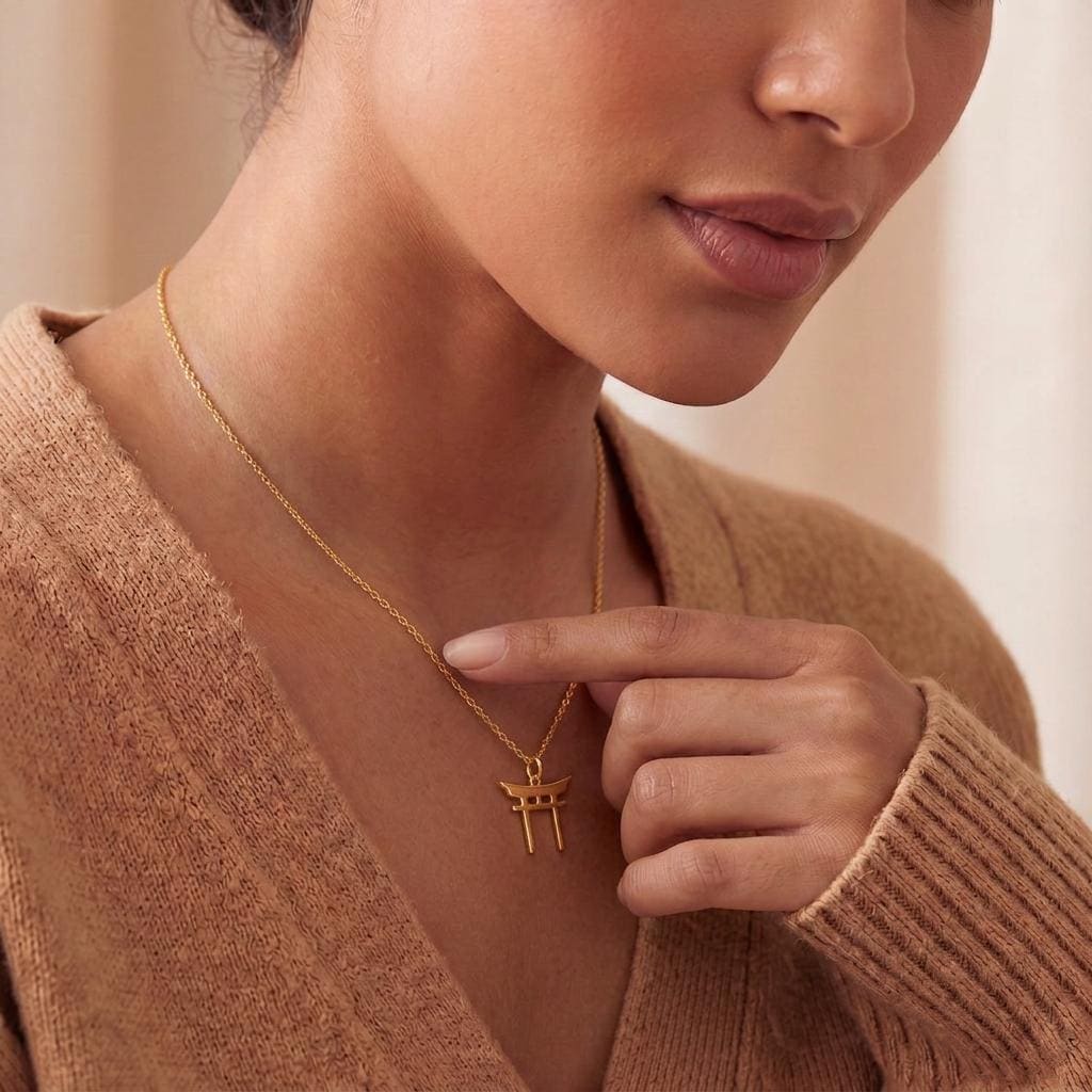 Torii Gate Necklace | Sterling Silver Jewelry | Japanese Shinto Symbol | Meaningful Spiritual Gift