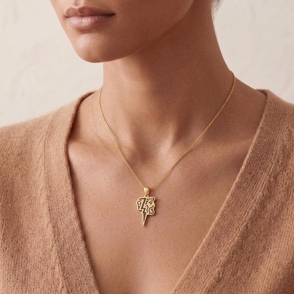 Zeus Lightning Necklace | Sterling Silver Pendant | Greek Mythology Symbol | Meaningful Mythology Gift