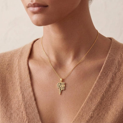 Zeus Lightning Necklace | Sterling Silver Pendant | Greek Mythology Symbol | Meaningful Mythology Gift