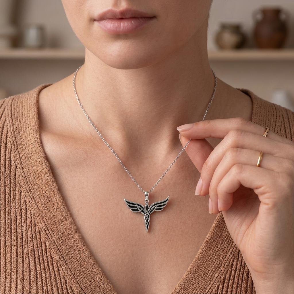 Elven Wing Necklace | 925 Sterling Silver | Fantasy Elf Symbol | Meaningful Gift