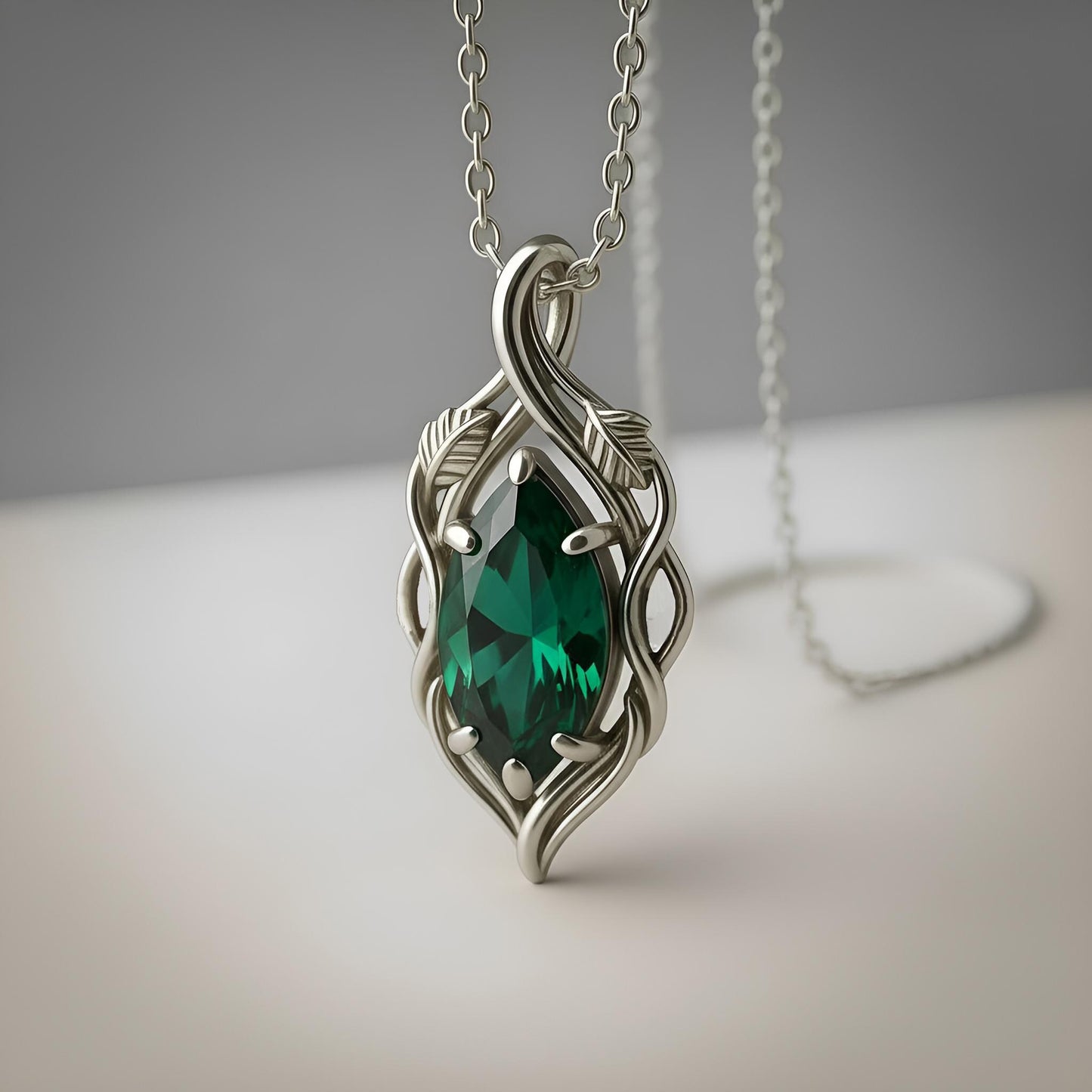 Garnet Leaf Necklace | 925 Sterling Silver Gold Plated Pendant | Nature Inspired Elegant Jewelry | Romantic Gift for Her