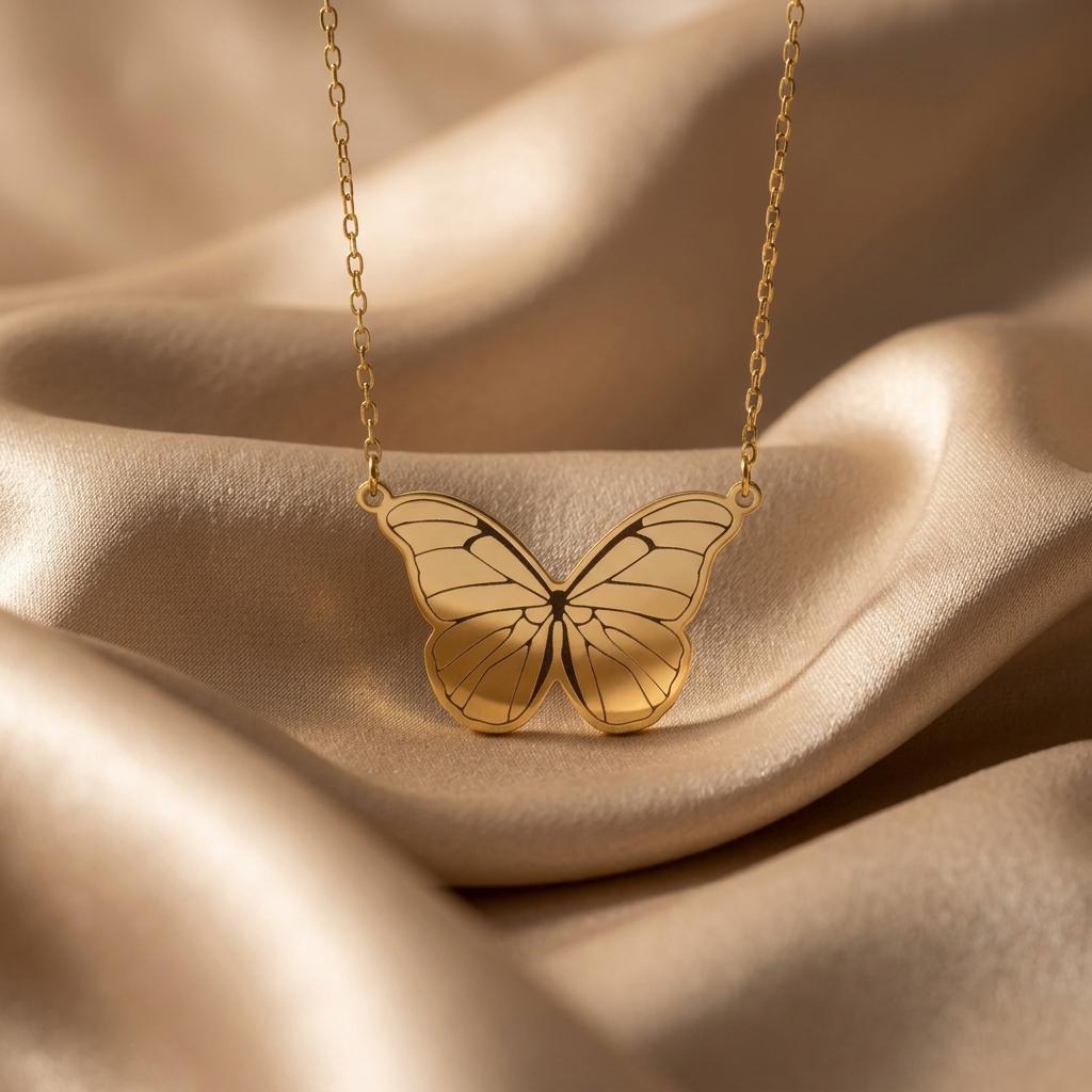 Flutter Butterfly Necklace | 925 Sterling Silver Women | Delicate Nature Style | Meaningful Transformation Gift