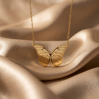 Flutter Butterfly Necklace | 925 Sterling Silver Women | Delicate Nature Style | Meaningful Transformation Gift