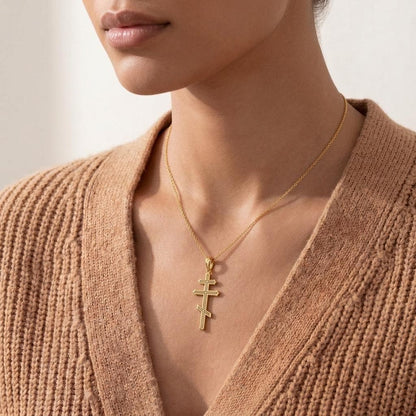 Minimal Cross Necklace | 925 Sterling Silver Unisex | Modern Faith Symbol | Baptism Confirmation Spiritual Gift