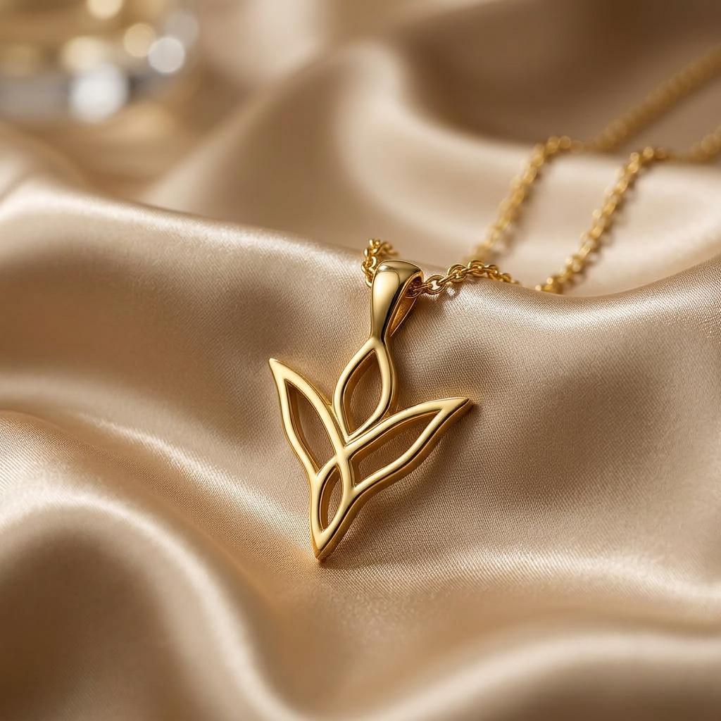 Handmade Gold Elf Necklace | 18K Gold Plated 925 Sterling Silver Women’s Jewelry | Elven Fantasy Pendant | Nature Inspired Gift
