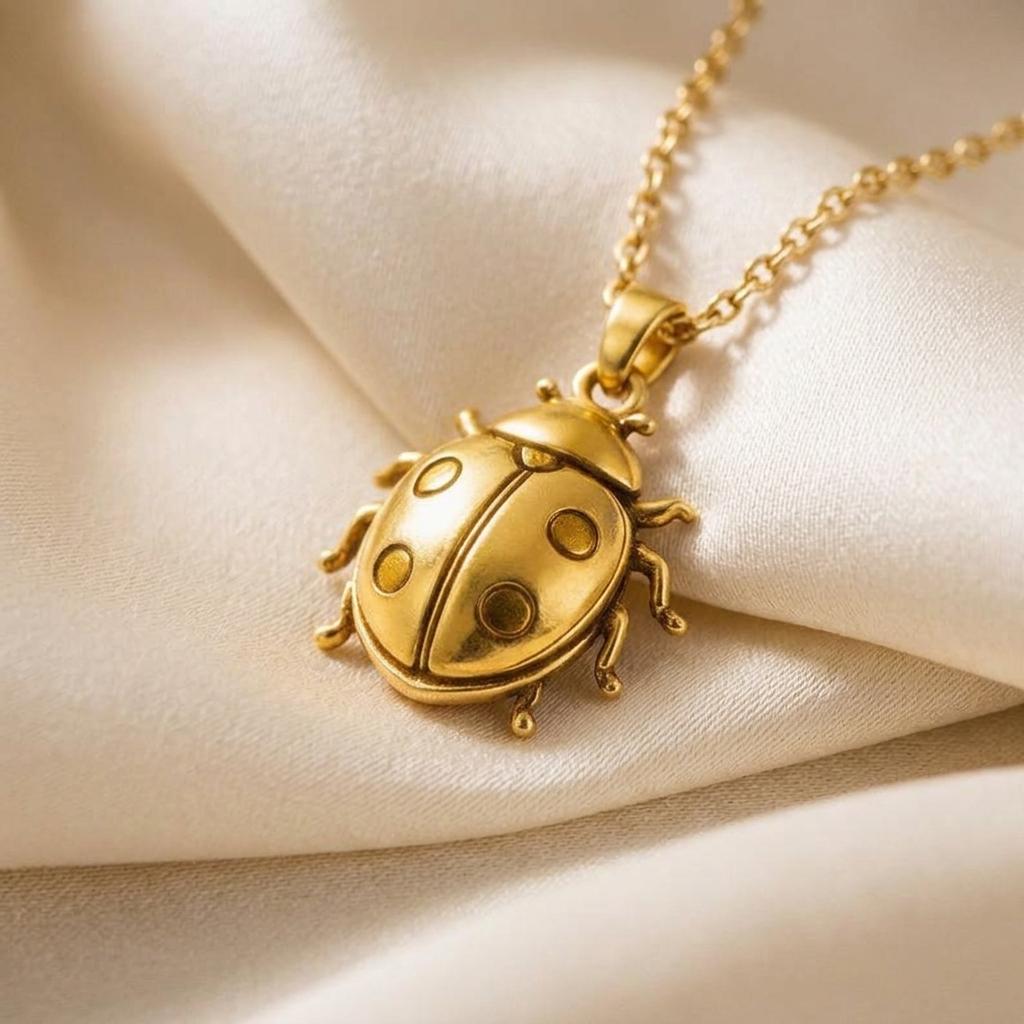 Ladybug Necklace | 925 Sterling Silver Pendant | Minimal Nature Jewelry | Lucky Charm Gift for Her