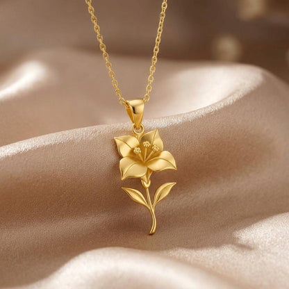 Bougainvillea Flower Pendant Necklace | 925 Sterling Silver Jewelry | Tropical Floral Birth Flower | Birthday and Mothers Day Gift