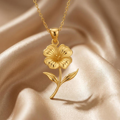 Nasturtium Flower Pendant Necklace | 925 Sterling Silver Women | Botanical Symbol Jewelry | Courage and Passion Gift
