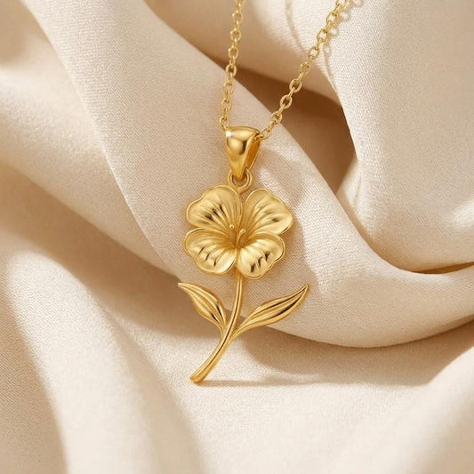 Nasturtium Flower Pendant Necklace | 925 Sterling Silver Women | Botanical Symbol Jewelry | Courage and Passion Gift