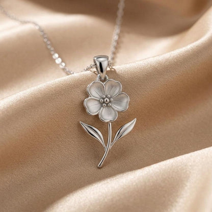 Waxflower Pendant Necklace | 925 Sterling Silver Women Jewelry | Minimalist Floral Design | Meaningful Gift for Her