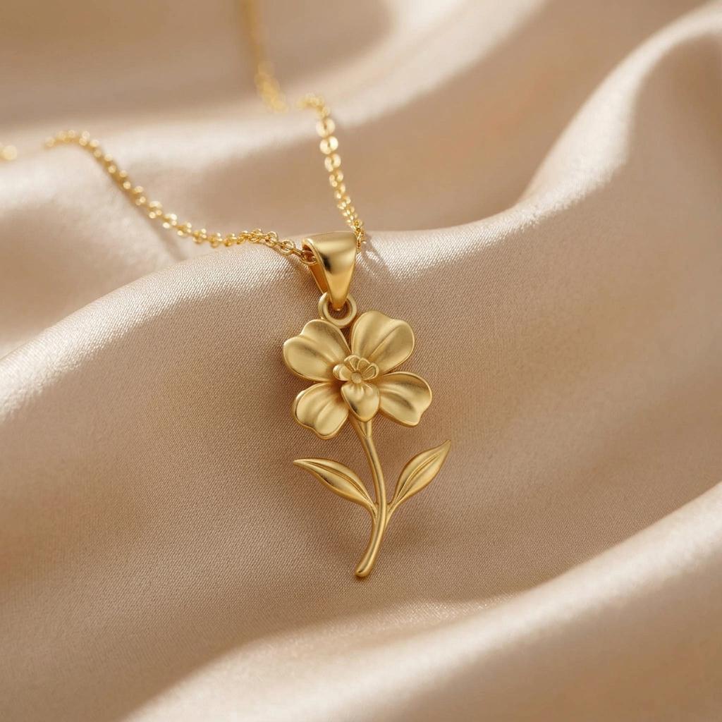 Impatiens Flower Pendant Necklace | 925 Sterling Silver Women Jewelry | August Birth Flower Design | Meaningful Gift for Her