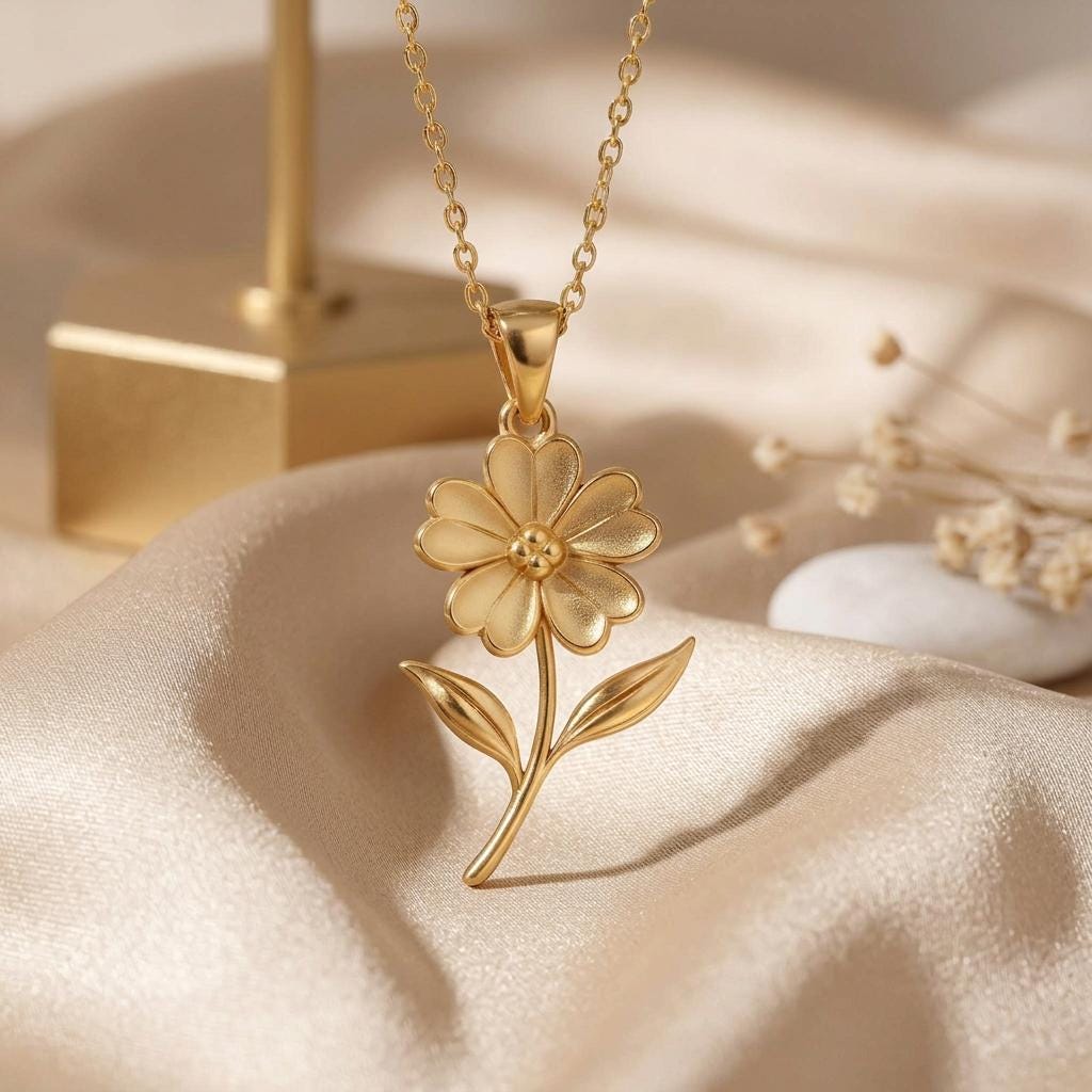 Verbena Flower Pendant Necklace | 925 Sterling Silver | Botanical Floral Jewelry | July Birth Flower Gift