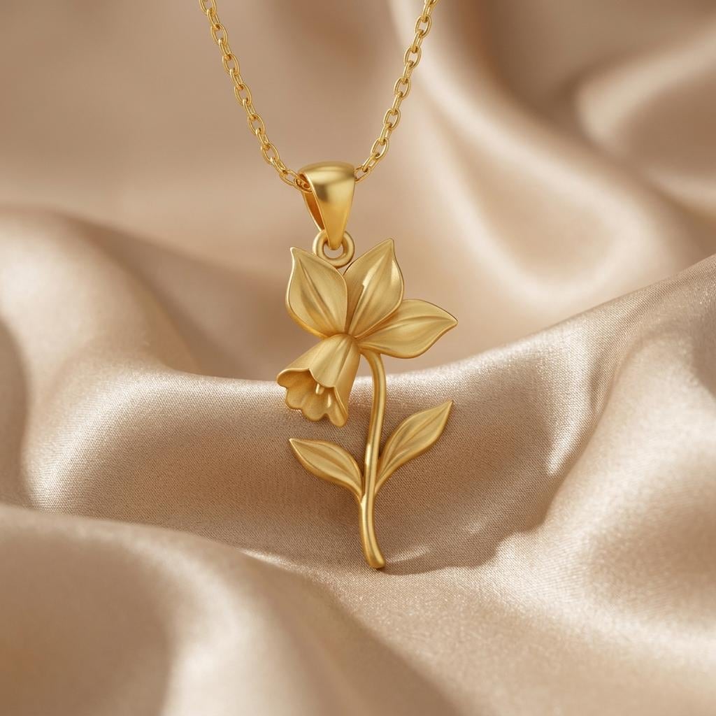 Cyclamen Flower Pendant Necklace | 925 Sterling Silver | Botanical Floral Design | December Birth Flower Gift